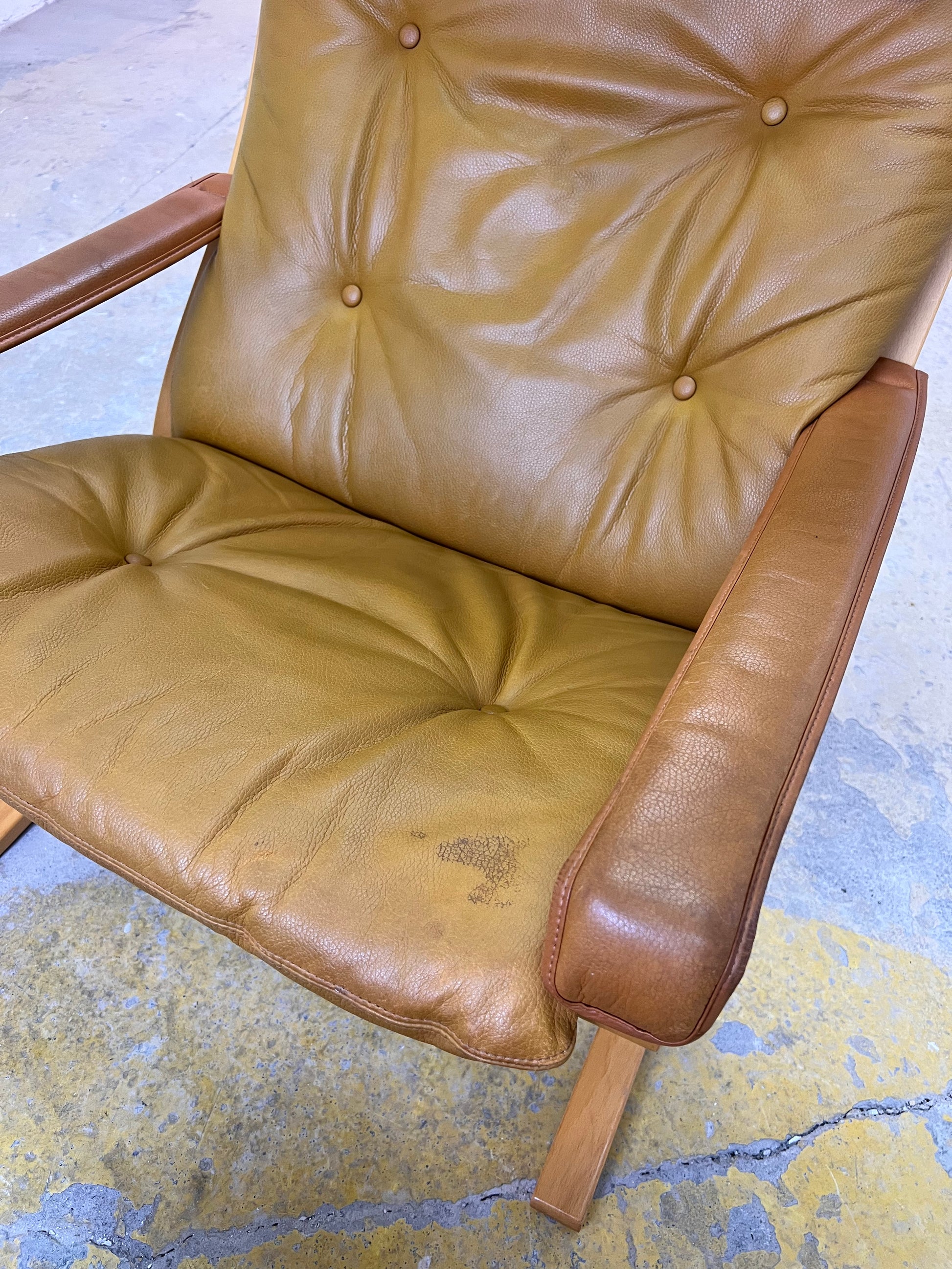 Sessel Siesta Echtleder von Ingmar Relling für Westnofa