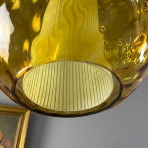 Kugellampe gelb Glas mit Kette aus Dänemark