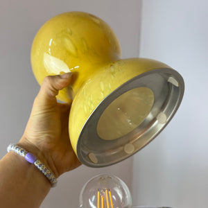 Tischlampe gelb Glas von Doria
