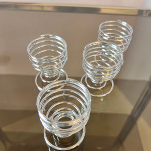 Set: 4x Eierbecher Metall 80er