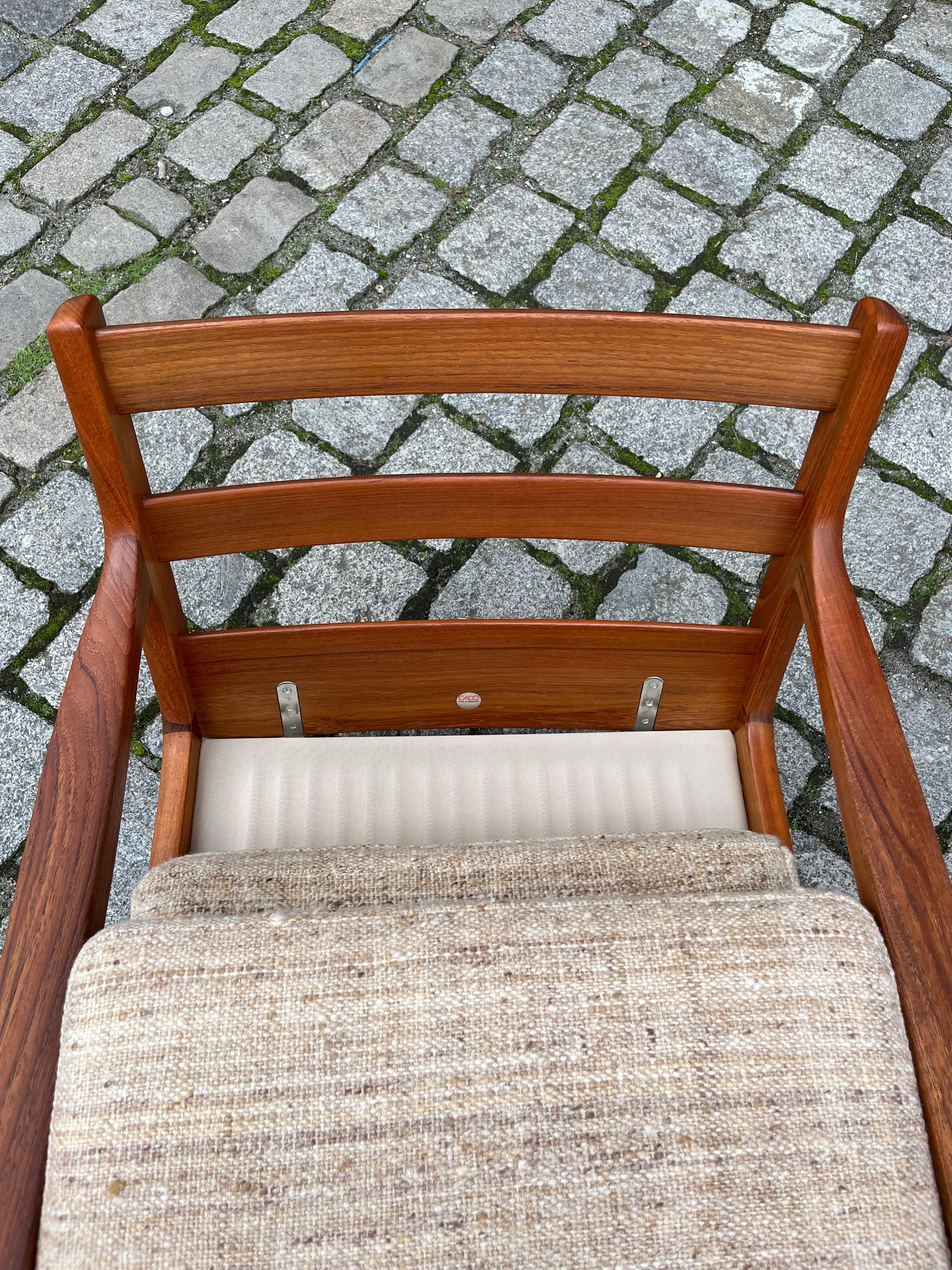 Sessel Senator beige Wolle Teak von Ole Wanscher für Cado