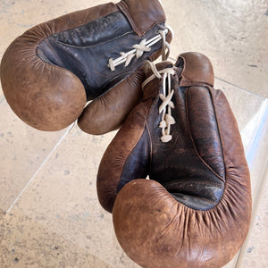 Boxhandschuhe braun Echtleder