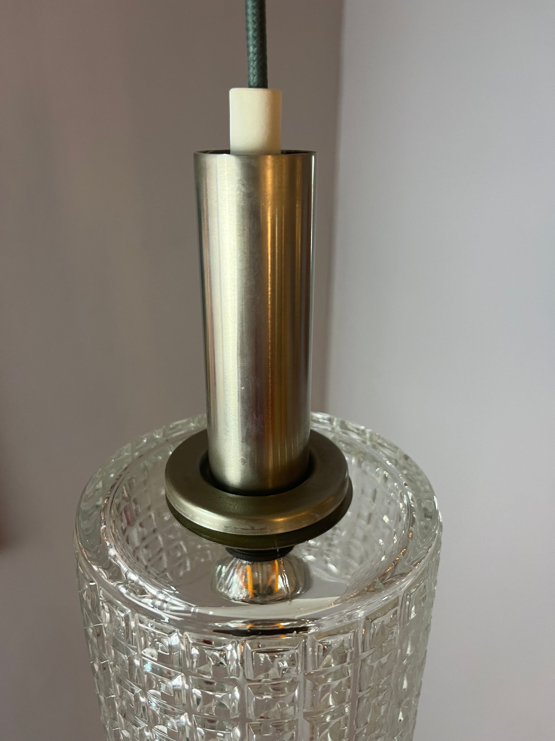 Hängelampe Glas Metall aus Dänemark