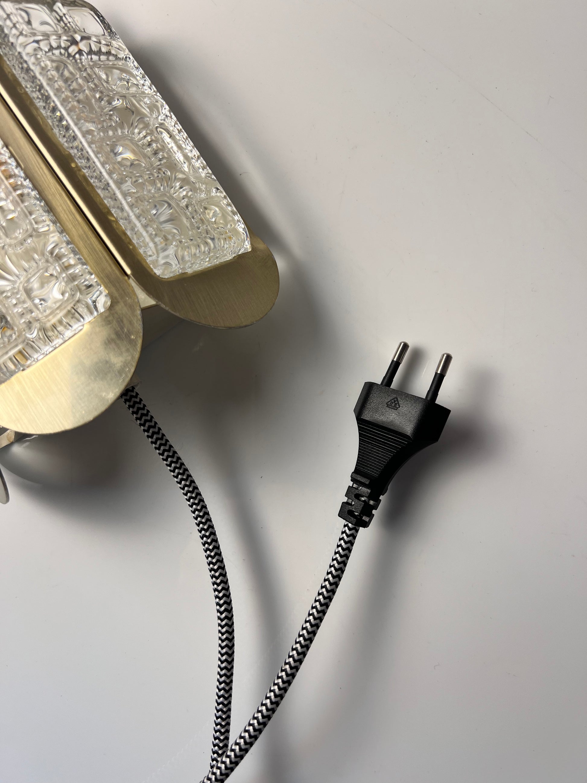 Wandlampe Messing Glas von Vitrika