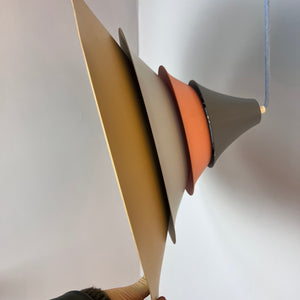 Lamellenlampe neu lackiert pastell-peach Pagode
