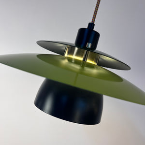Lamellenlampe teils neu lackiert grün schwarz aus Dänemark