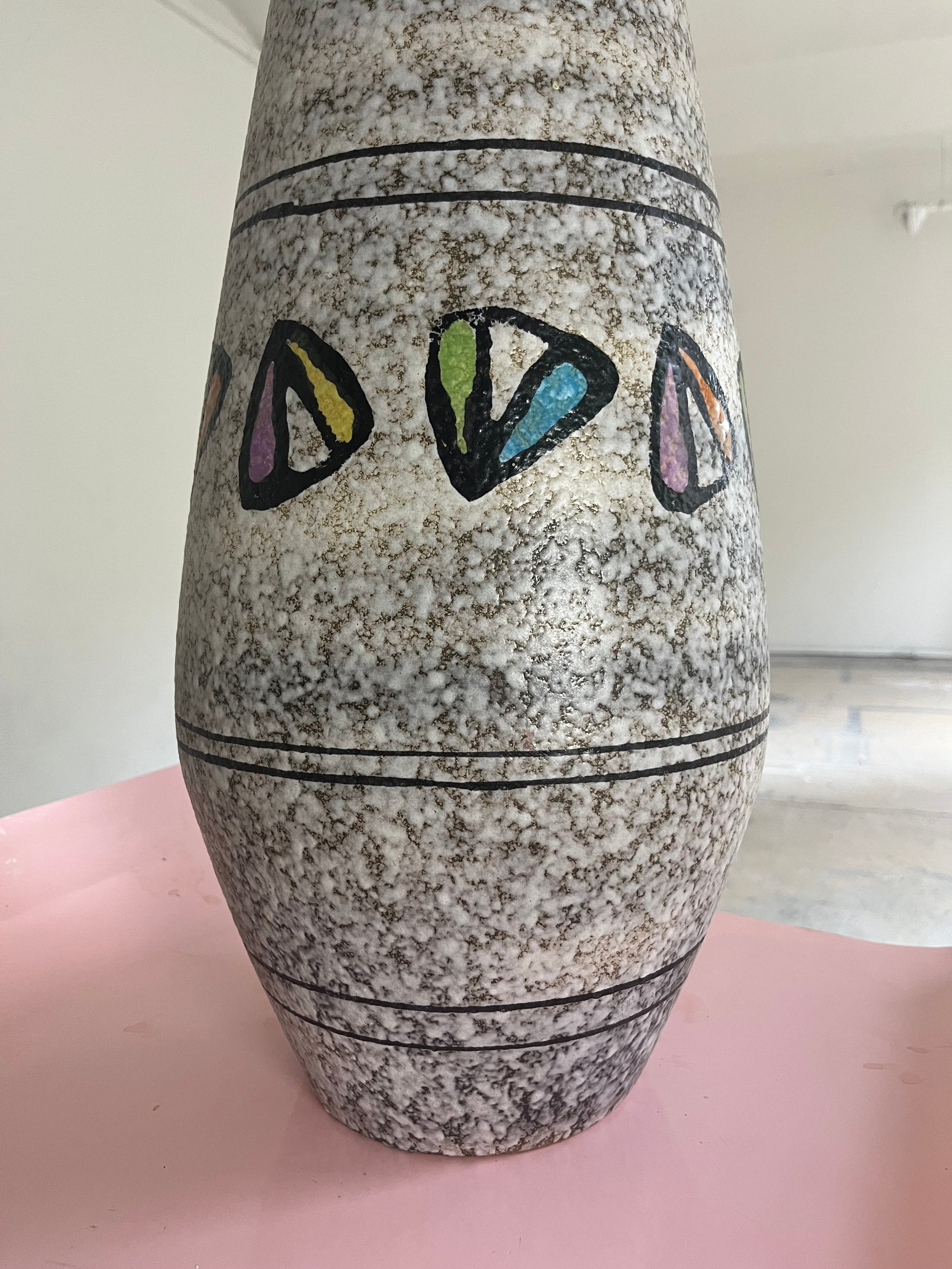 Bodenvase 613-60 weißgrau von Bay Keramik West Germany