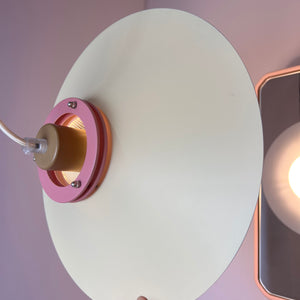 Lamellenlampe neu lackiert creme rosa braun