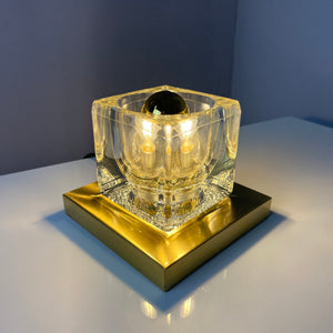 Wandlampe gold Glas mit Messingsockel von Peill & Putzler