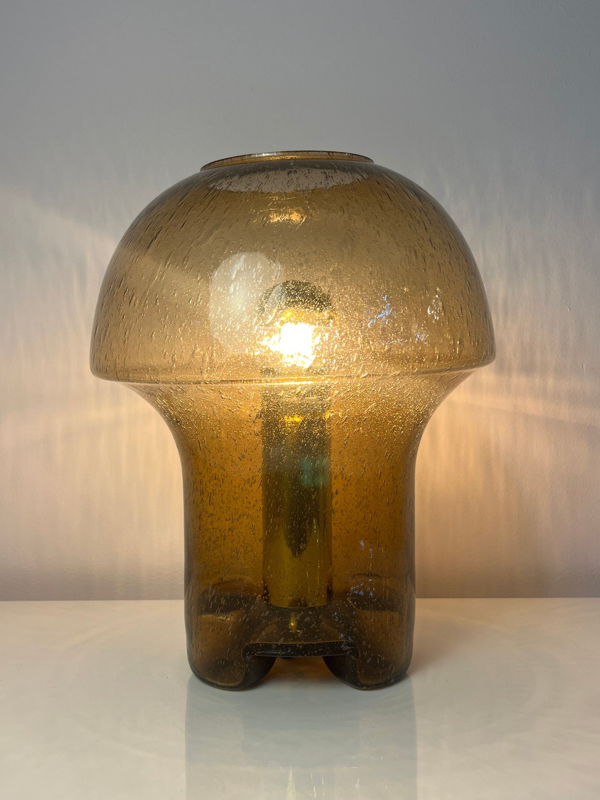 Pilzlampe braun Einschlussglas von Süssmuth Leuchten