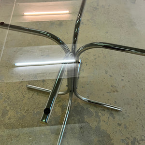 Runder Esstisch Rauchglas & Chrom