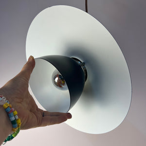 Lamellenlampe teils neu lackiert grün schwarz aus Dänemark