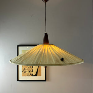 Hängelampe beige braun Teak von Temde