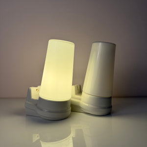 Set: 2x Wandlampe Modell 6080 weiß von Sigvard Bernadotte für Ifö