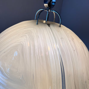 Hängelampe weiß Chrom handgearbeitet von Cristallux