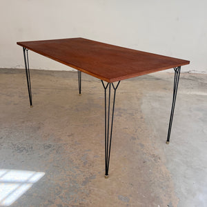 Esstisch Schreibtisch Teak mit original Hairpinlegs