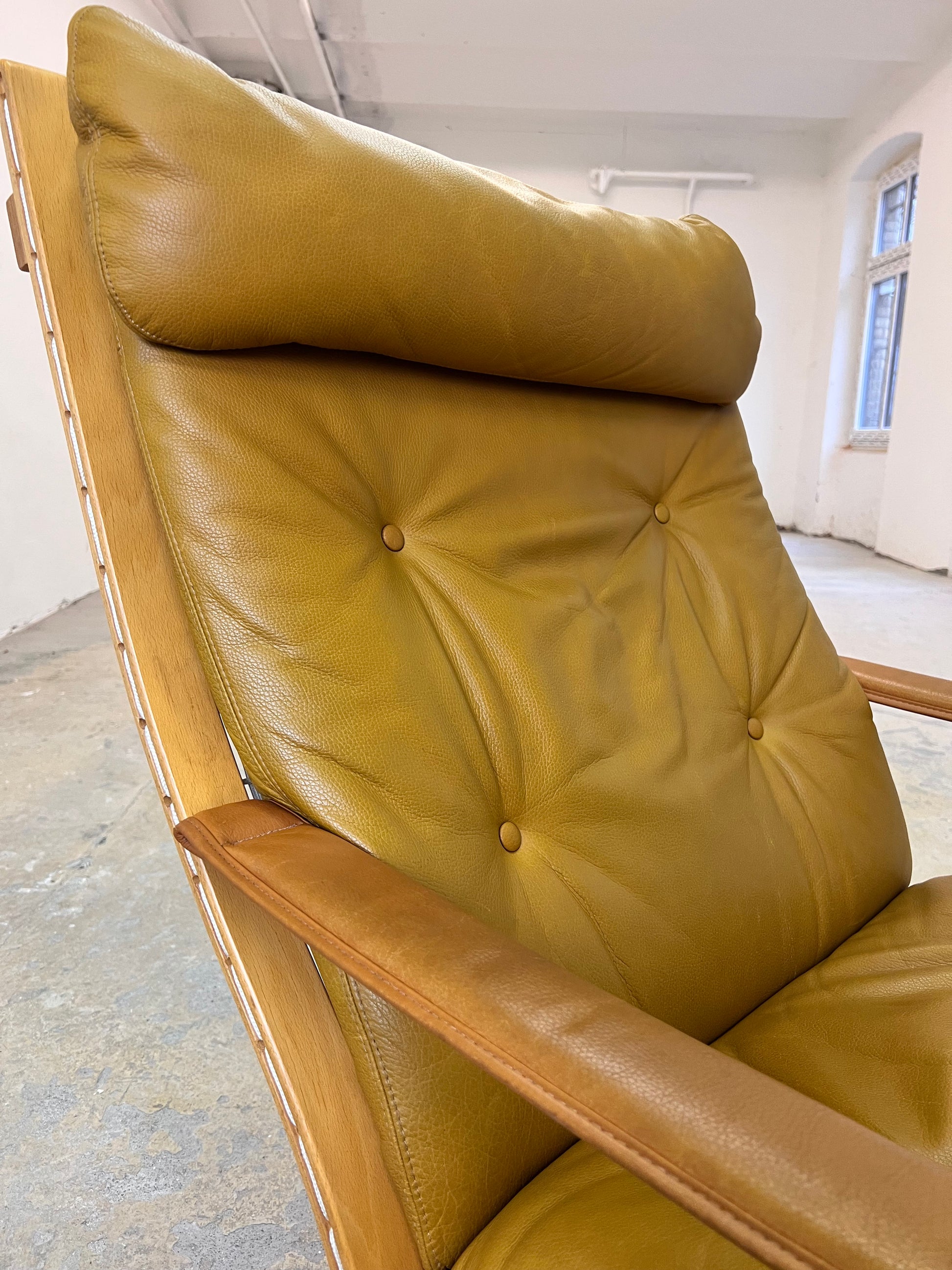 Sessel Siesta Echtleder von Ingmar Relling für Westnofa