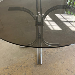 Runder Esstisch Rauchglas Chrom - Standard Gestell