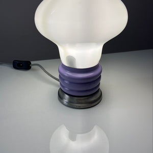 Mushroom Tischlampe flieder weiß Glas
