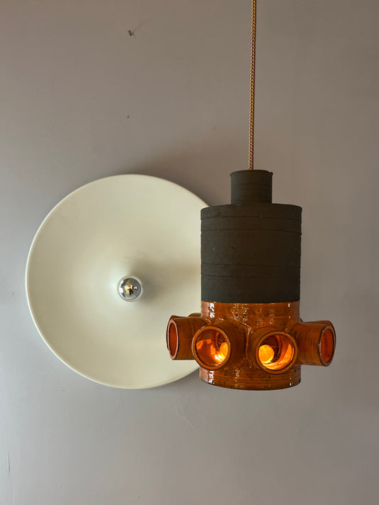 Hängelampe orange braun Keramik