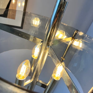 Hängelampe Chrom & Rauchacryl