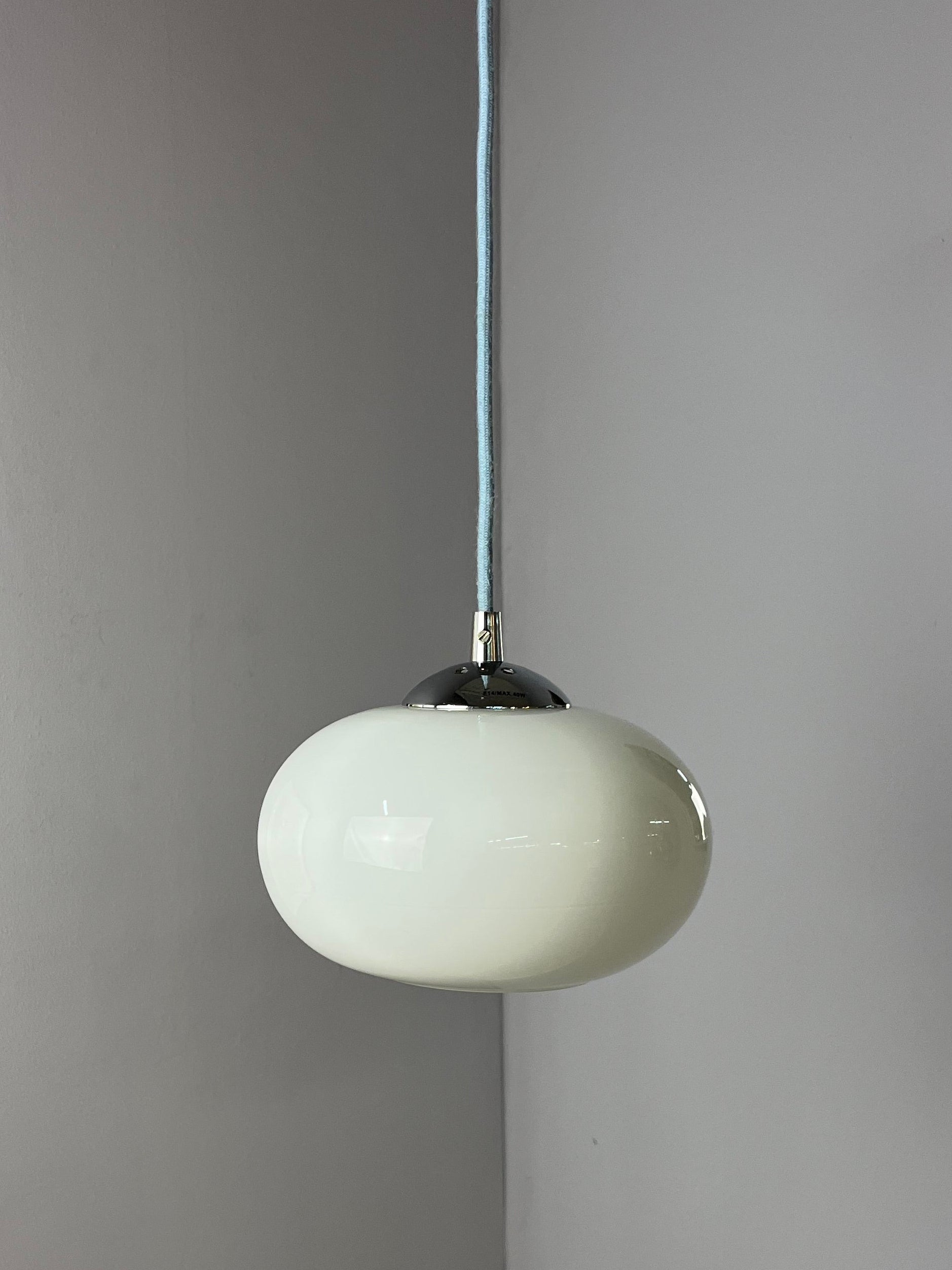 Hängelampe weiß Glas Chrom