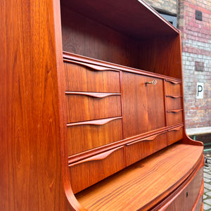 Halbrunder Sekretär Teak aus Dänemark