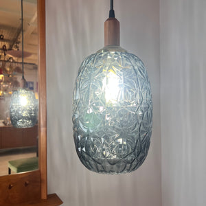 Hängelampe Glas Teak