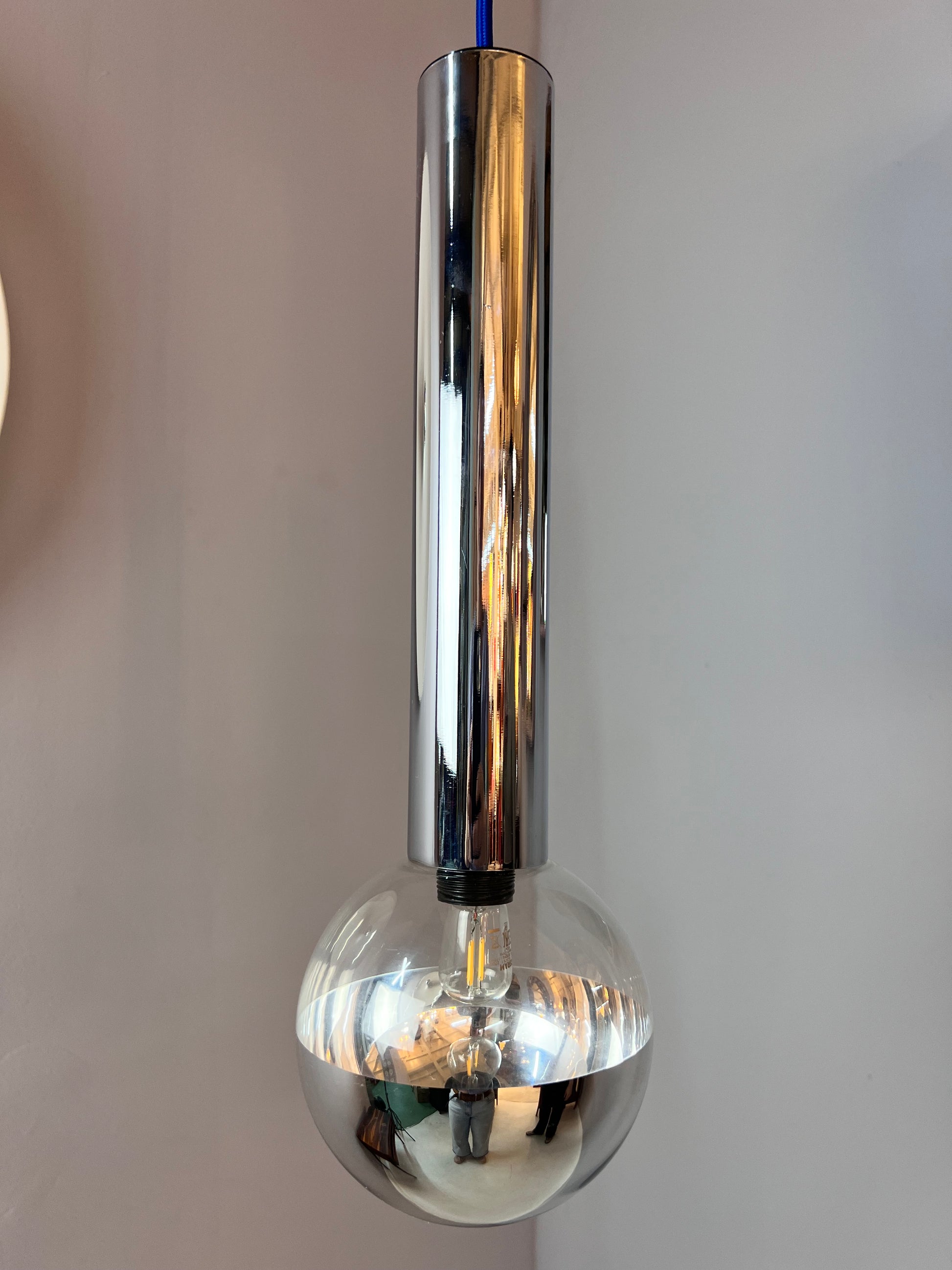 Hängelampe Big Globe Chrom 39 cm von Motoko Ishii für STAFF