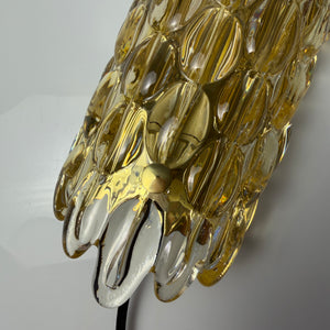 Wandlampe Glas Messing von Carl Fagerlund für Orrefors
