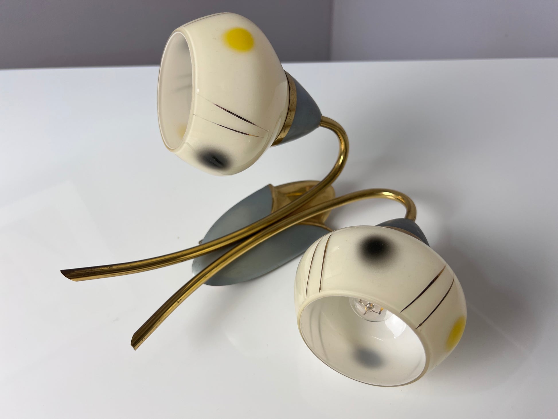 Wandlampe weiß Messing