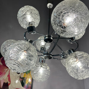 Sputnik Kronleuchter Glas Chrom