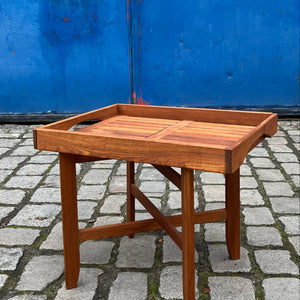 Klappbarer Beistelltisch Teak mit Tablett