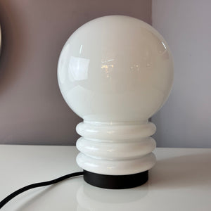 Tischlampe weiß Glas von Glashütte Limburg