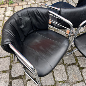 Freischwinger Echtleder Chrom aus Italien