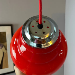 Hängelampe rot Glas