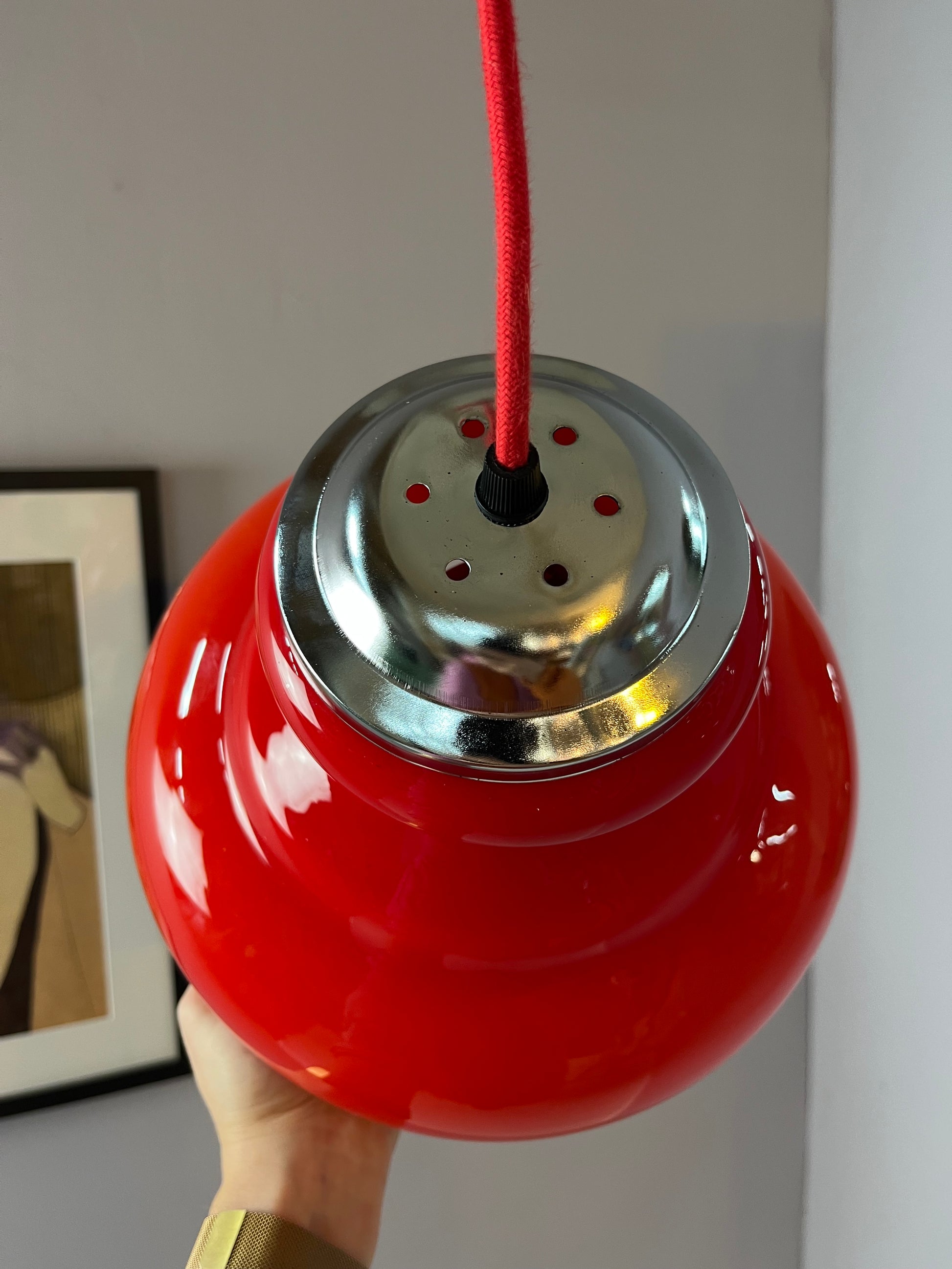 Hängelampe rot Glas