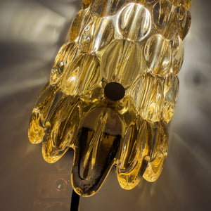 Wandlampe Glas Messing von Carl Fagerlund für Orrefors