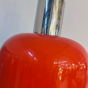 Hängelampe orange Glas Chrom von Glashütte Limburg