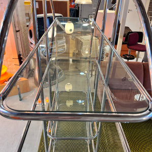 Rundes Regal / Raumteiler Chrom & Glas - Designklassiker