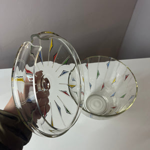 Bowle-Set: 9 Gläser und 1 Terrine bedrucktes Glas