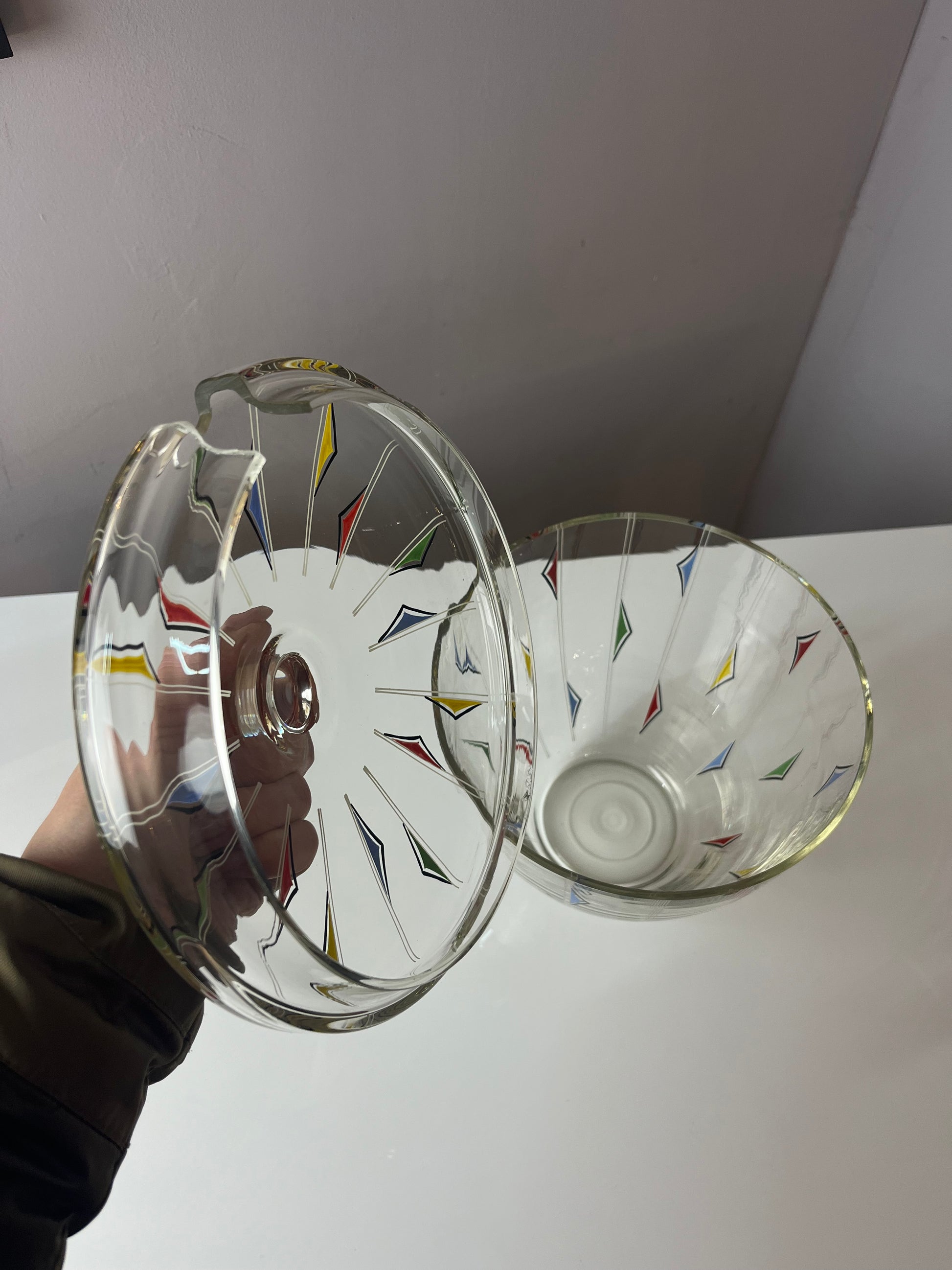 Bowle-Set: 9 Gläser und 1 Terrine bedrucktes Glas