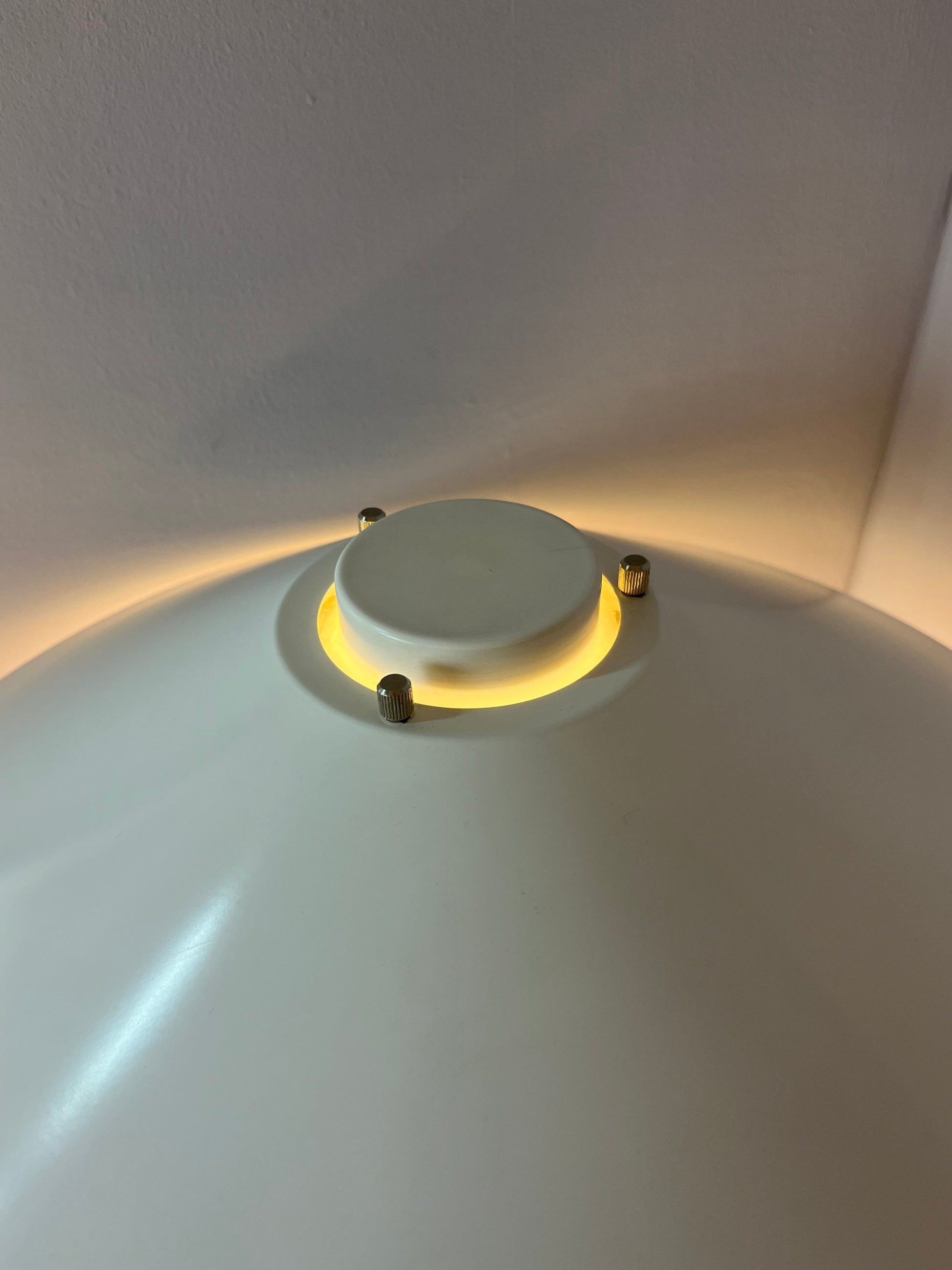 Tischlampe Trapez weiß orange von Christian Hvidt für Nordisk Solar
