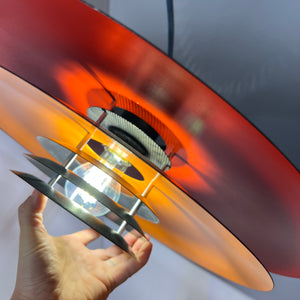 Lamellenlampe neu lackiert orange schwarz