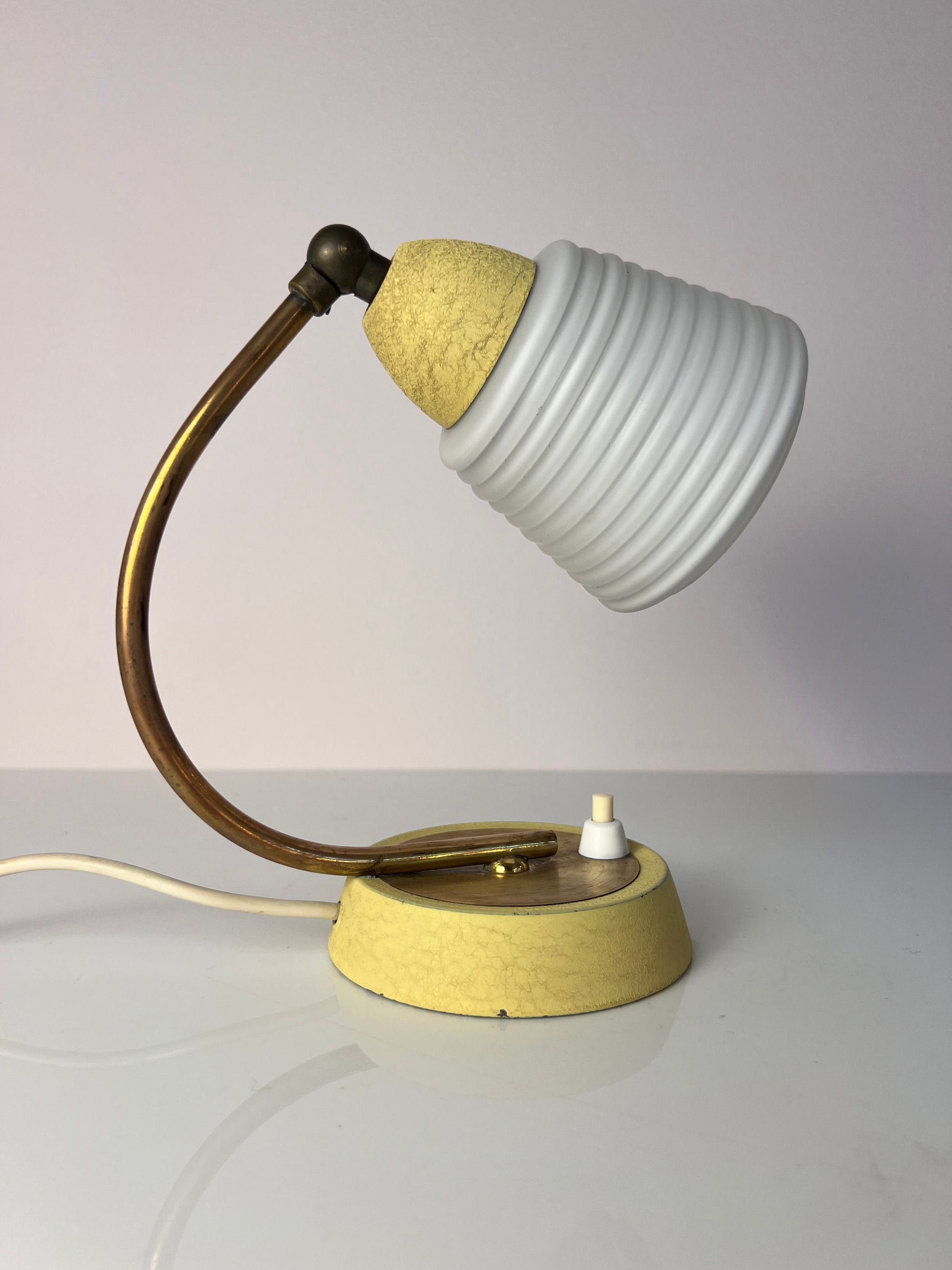Schreibtischlampe Messing mit Glasschirm