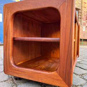 Rollwagen für Schallplatten Teak aus Dänemark