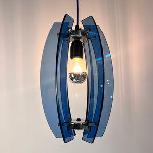 Hängelampe blau Glas von Veca aus Italien