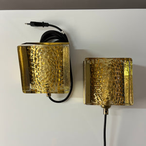 Set: 2x Wandlampe Kalmarlampet 17205 gold Messing Glas von Vitrika