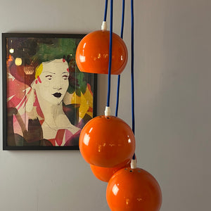 Kugellampe neu lackiert orange aus Dänemark