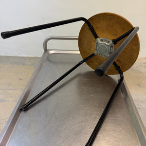 Dot Hocker schwarz Teak von Arne Jacobsen für Fritz Hansen